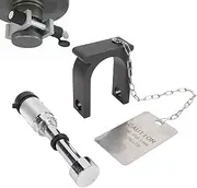 5th Wheel Lock with Warning Tag, Trailer King Pin Lock Anti Theft with 2 Keys, Fifth Wheel Locker, RV Containers Anti Theft Lock for 2in King Pin