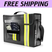Ultimate Fireproof Document Storage Bag - Lockable, Reflective Design, 17x12x5