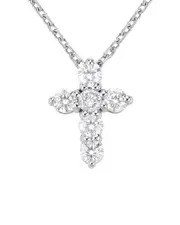 Forever Creations 14K 0.75 ct. tw. Diamond Cross Necklace