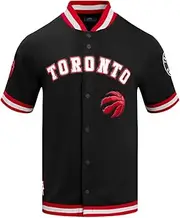 Pro Standard Mens NBA Toronto Raptors Classic Chenille Button Down Black/Red XL