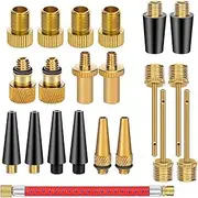 21PCS Brass Presta Schrader Valve Adapter Tools, Ball Pump Needle, Bike Tire Valve Pump Adapters, Pump Tools, Presta Valve Adapter Bike Pump Accessories Fit for Bike Gym Balloon Toy Pump