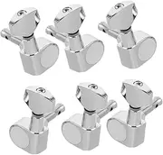 JOINPAYA Replacement Guitar Tuning Keys 6pcs Electric Acoustic Guitar Tuning Pegs Full Enclosed Tuner Machine Heads Silver