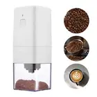 (White)Electric Coffee Grinder Small Bean Mill Square Grinder Adjustable Coar