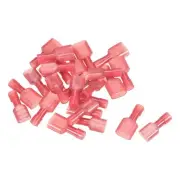 Wire Terminals Connector Crimp Nylon Insulated Male and Female Red Kit 30 Set