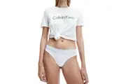 Calvin Klein Women's CK One Body Cotton Thong (White, Size M)