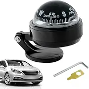 Compass with Clear - Compass for | Auto Mount Dashboard Navigation Tool with Liquid Damper, Adhesive Ball for Dashboard with Declination