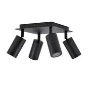 CLA LIGHTING Adjustable Spot Light - 4 Heads Square Base - GU10 - Matte Black