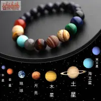 在飛比找蝦皮購物優惠-c當天出 熱銷 下殺 宇宙星系太陽系八大行星球手鍊 天然水晶