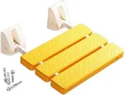 SJIALEN Bathroom Folding Stool Bath Chair Elderly Wall-Mounted Shoe Change Stool Wall Bath Tub Chair for Elderly Shower Chair(Yellow,A)