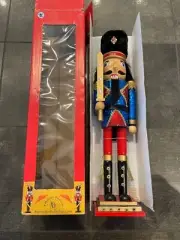 Nutcracker Ballet Gifts Collectable Nutcracker 20" Glitter Blue Jacket Fur Hat