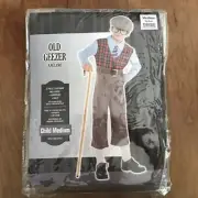 Old Geezer 2 Piece Jumpsuit Halloween Costume Child Size Medium 8-10 yrs New