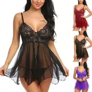 Women Sexy Lingerie Front Split G-string Sleepwear Dress Sexy Babydoll Lingerie