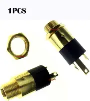 1PCS 3.5MM 1/8 Inch Gold Gold Plated Stereo Jack Panel Mount Connector