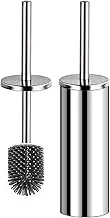 Bingobang Toilet Brush and Holder,Stainless Steel Lid Handle,Silicone Deep Cleaner Toilet Brushes with Quick Drying Holder Set for Bathroom Toilet(Silver)