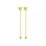 ANYCO Fashion Earrings Gold 925 Sterling Silver Sweet Romantic Butterfly Tassel Ear Line Drop for Women Jewelry Gift