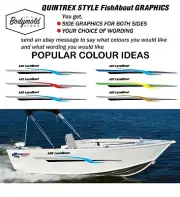 Quintrex Style FishAbout Boat Graphics 2200mm long with your choice of wording