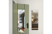 Full Length Mirror Over Door, Hanging Brackets, Bedroom Living Room 106x35cm Silver