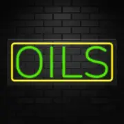 Oils Neon Sign for Retail Displays | LED Flex Neon | 24"W x 10"H x 1"D