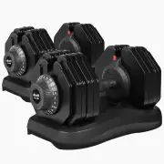ATIVAFIT 2 x 40kg Dumbbells, Adjustable Dumbbell Set, Weights for Home Gym Fitness Training
