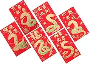 CORHAD Snake Year Chinese New Year Envelopes 6 Pack Red Packet DIY Carton Design for Family Gatherings