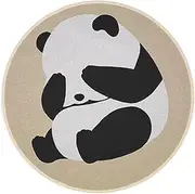 Bath Rug, Floor Mat, Plush Panda Rug, Cartoon Area Rug, Adorable Panda Design Round Shape Plush Texture Non-Slip Backing Soft and Comfortable Easy to Clean Quick-Drying Fabric Multi-Purpose for Home