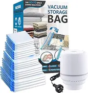 [Lyodohia] 20 Pack Vacuum Storage Bags with Electric Air Pump, (4 Jumbo/4 Large/4 Medium/4 Small/4 Roll Up Bag) Vacuum Seal Space Saver Bag for Clothing, Pillow, Comforter, Blanket, Bedding