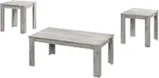 Monarch Specialties I 7860P Table Set, 3pcs Set, Coffee, End, Side, Accent, Living Room, Laminate, Grey, Transitional