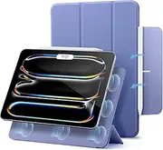 ESR for iPad Pro 11 Inch Case M4(2024, 5th Gen), Powerful Magnetic Attachment, Slim Trifold Stand Case, Supports Pencil Pro and Pencil(USB-C), Durable Protection, Rebound Series, Purple