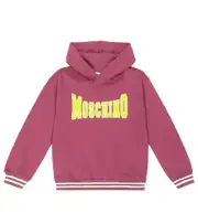 [Moschino Kids] Moschino Kids Logo cotton jersey hoodie Y 14 red