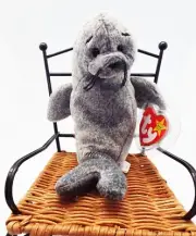 TY BEANIE BABY BABIES ORIGINAL SLIPPERY THE SEAL RETIRED PE ERRORS #04222 NEW
