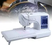 Electric Embroidery Machine, Multifunctional Automatic Sewing Machine, with 158 Built-in Designs and Large LCD Touch Screen, 210 Built-in Letters and 30 Pattern Borders, for Home