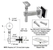 CRL HR7EGBS Brushed Stainless Huntington Series Glass Mounted Hand Rail Bracket