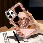 For iPhone 16 Pro Max 15 14 13 12 11 XS Glitter Bling Mirror Diamond Case w/Ring