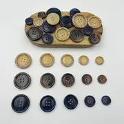 108 Pcs Mixed Color Sewing Buttons,3 Color 5 Size of Clothing Sewing Buttons, Eco-Friendly Craft Buttons, Suit Coats 4-Hole Button (Mix Color 2)