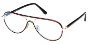 Tom Ford Men's Red Havana Aviator Eyeglass Frames - FT5897-B-053-57 - Italy