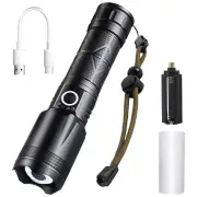 110000LM Tactical Flashlight Torch Super Bright Camping LED Zoomable Torch