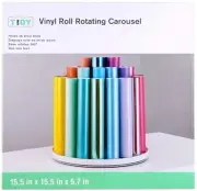 Vinyl Roll Rotating Carousel Storage 3 Levels Holds 36 Rotates 360 Non-Slip NEW