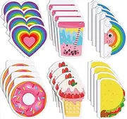 Glenmal 24 Pack Mini Cute Notebooks for Kids Kawaii Pocket Notebooks Bulk with Covers Taco, Heart, Rainbow, Donut, Ice Cream in 6 Design Small Notepads for Girls School Supplies