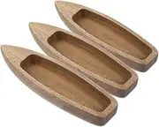 Cabilock 3pcs Unfinished Wooden Rowboat: Mini Wood Boat Model Figurine for DIY Crafts & School Project - Handmade Canoe Models