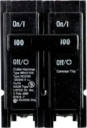 Eaton Cutler-Hammer BRH2100 100A 2P 120/208/240V Circuit Breaker - Black