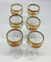 VALENCIA set of six 24 karat gold cordial glasses *BRAND NEW*