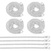 47.2" Flat Purse Chain 8 Pack Silver Purse Strap Handbag Chains Straps
