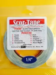 BULK 5 Rolls of Scor-Tape Adhesive 1/4" x 27yd by Scor-Pal - FREE SHIPPING!!!