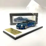 PORSCHE MC 1:64 模型車保時捷 RWB 930 合金壓鑄車鴨翼 - 鉻藍色