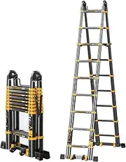 Ladders,Telescoping Ladder Extension Collapsible Loft Ladder Multi-Purpose Folding Aluminum Telesportable Ladder for Home/18.7Ft/5.7M
