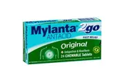 Mylanta 2Go Antacid Original Chewable Tablets Lemon Mint 24 Pack
