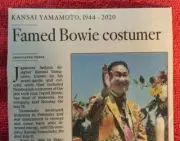 OBITUARY KANSAI YAMAMOTO 1944 - 2020 DAVID BOWIE COSTUMER FASHION DESIGNER ZIGGY