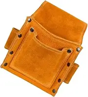 Multi-Purpose Carpenter Yellow Cowhide Tool Pouches Thicken Wear-Resistance