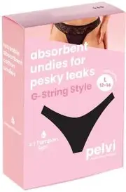 PELVI Leakproof Underwear G-String Black L