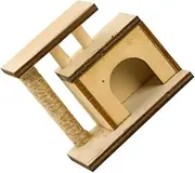 Kisangel Micro Scene Model Tall Cat Scratching Post Cat Scratch Pole Cat Scratch Pad Cardboard Cat Scratcher Cat Scratch Tower Miniature Dollhouse Accessories Kitten Scratching Post Wooden